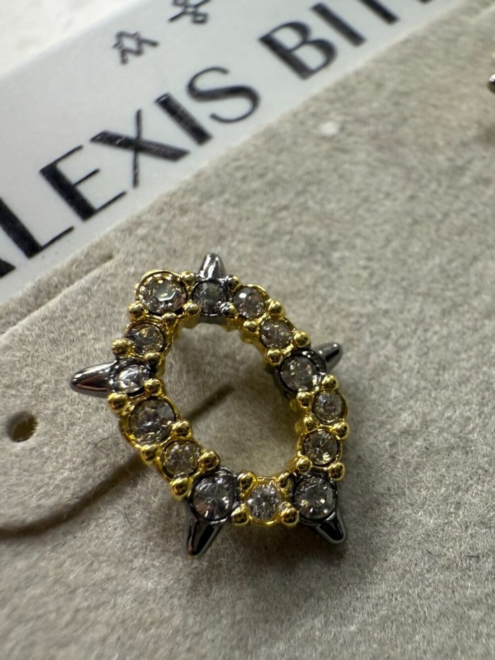 New with tag: Alexis Bittar dainty gold plated and crystal earrings